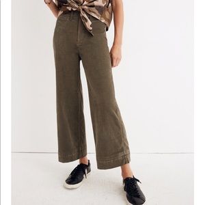 Madewell Emmett velveteen wide leg crop